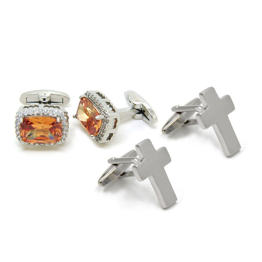 metal open-design cufflinks